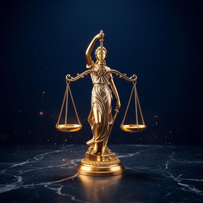 Balance de la justice dorée — symbole d'équit é et d'équilibre du droit